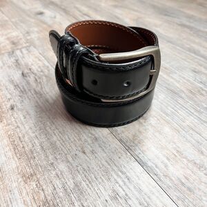 Joseph Abboud Italian Leather Belt 34 Black Dress Belt Classic Formal Mens